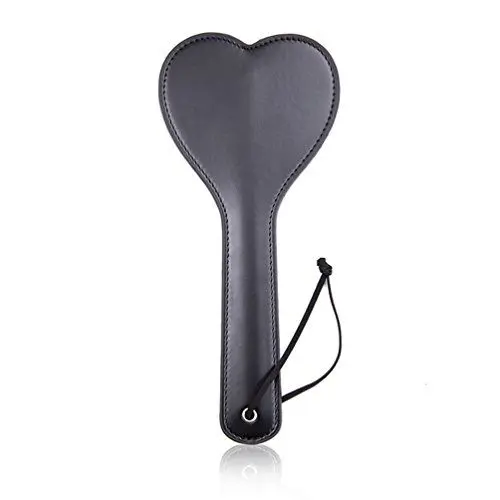 Produktbild: Hanyi Herzform Leder SM Paddel Peitsche Fetisch Flirten Spanking Paddle Sexspielzeug, Schwarz