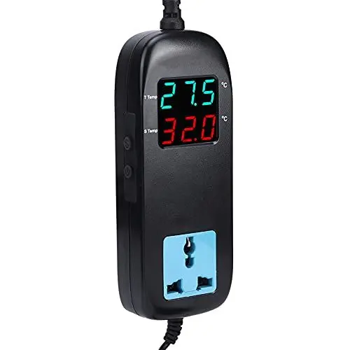Produktbild: Haofy Digitaler Temperaturregler, Elektronischer Thermostat mit Netzkabel für Reptilien, Homebrew, Aquarium, Gewächshaus, Terrarium, Ballonheizung (EU-Stecker)