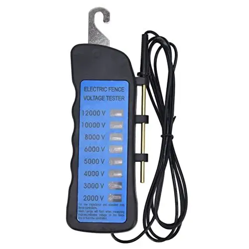 Produktbild: Haofy Elektrozaun-Spannungsprüfer, 12 KV Neon-Zaun-Spannungsprüfer 2000 Bis 12000 V 8 Neon-Anzeigeleuchten Wasserdichter Zaunprüfer für Farmen