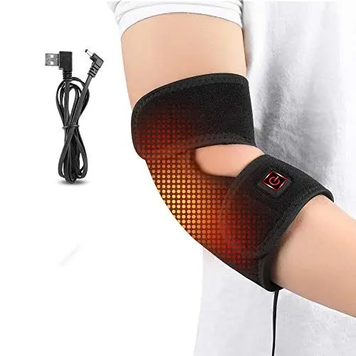 Produktbild: Ellenbogenbandage bei Sehnenscheidenentzündung, beheizt, Neopren, verstellbar, elektrisch, für Verstauchungen, Arthritis, Rehabilitation nach Verletzungen, Damen und Herren, Heiße Therapie, Orthese,