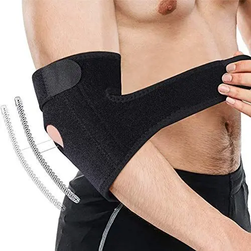 Produktbild: Haofy Ellenbogenbandage Tennisarm, Atmungsaktiv Ellbogen Bandage Fitness Ellenbogenschoner Neopren Ellenbogenschutz für Kraftsport Golferarm Handball Bodybuilding Ellenbogenstütze für Damen
