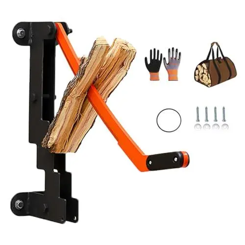 Produktbild: Haofy Holzspalter aus Kohlenstoffstahl mit Tasche, Hochharter, an der Wand Montierter Brennholzanzünder, Holzschneidewerkzeug für Camping, Hinterhof, Grill, Picknick
