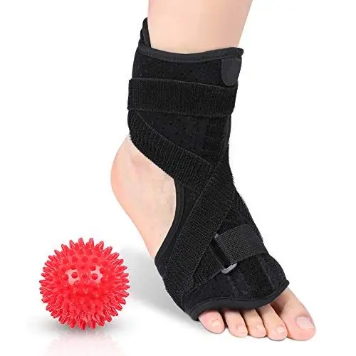 Produktbild: Haofy Plantarfasziitis Nachtschiene, Orthese Fußschiene Night Splint mit Massagerollenkugel für Plantarfasziitis Schmerzlinderung, Dorsale Schiene Orthopädische Stützbandage für Herren und Damen