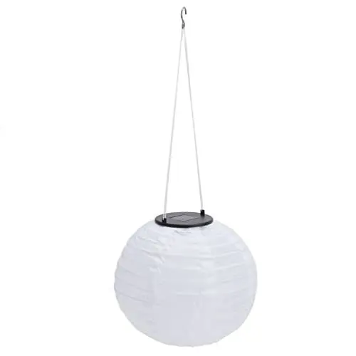 Produktbild: Haofy Solar-Chinesische Laterne für den Außenbereich, wasserdichte Hängende LED-Stofflampe für Garten-Hochzeitsfeier-Dekoration, 7,9 Zoll (Warmes Licht)