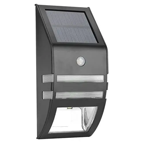 Produktbild: Haofy Solarbetriebene Wandleuchte mit Bewegungsmelder, 2 LED-Sicherheitslampen aus Edelstahl für den Garten (3)