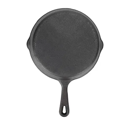 Produktbild: HAOHIZE Gusseisenpfanne, vorgewürzte Gusseisenpfanne, gleichmäßige Wärmeverteilung, ofenfest und vielseitig zum Grillen, Braten und Kochen auf dem Herd (26 cm)