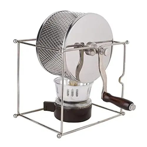 Produktbild: 1 Stück Mini-manuelle Kaffeebohnen-Röstmaschine, robuste DIY-Edelstahlrollen mit Griff für zu Hause