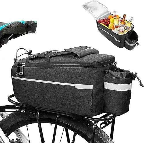 Produktbild: HAOIOPM Fahrradtasche für Gepäckträger,10L Isoliertasche Gepäckträgertasche,3 in1 Multifunktionale Stammkühltasche,Wasserdicht I mit Tragegriff und Schultergurt I Regenschutz Reflektierend