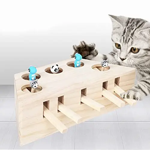 Produktbild: Haokaini Katzenspielzeug Maus Schlag Maulwurf Interaktives Spielzeug Puzzle Box mit Cartoon Maus Katze Schlag Spiel für Katze Spielen Kratzbiss