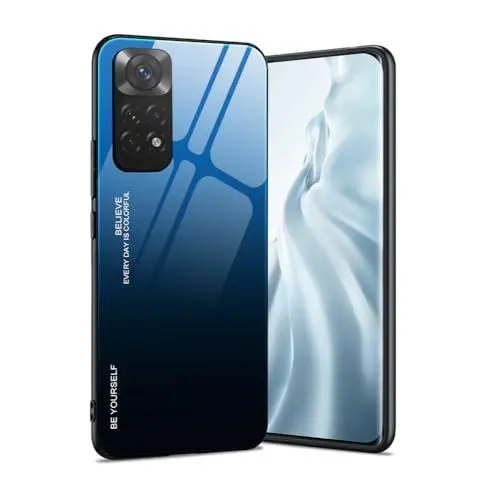 Produktbild: HAOYE Hülle für Xiaomi Poco X4 GT, Farbverlauf-Glas Back Cover Handyhülle, Ultra Thin Cover TPU Silikon Shock Absorption Stoßfest Case Schutzhülle(7)