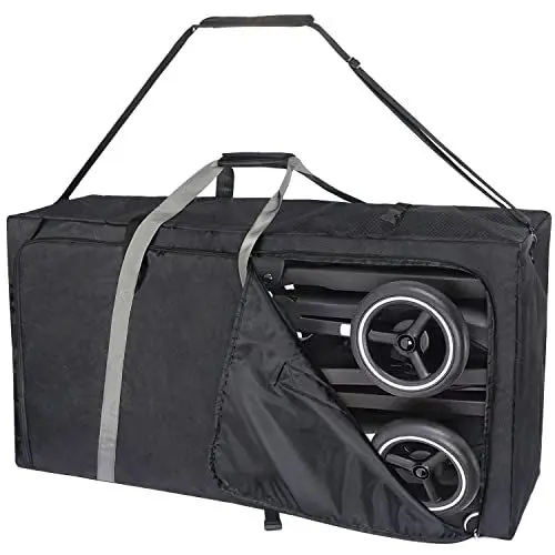 Produktbild: Hap Tim STB-2281 Kinderwagen-Reisetasche für Flugzeug, schützende Tragegriffe und abnehmbarer, gepolsterter Schultergurt, große Aufbewahrungstasche für Baby-Reiseutensilien, Dunkelgrau
