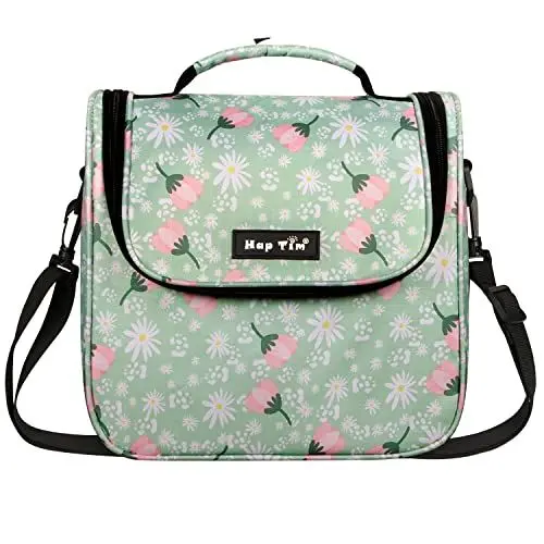 Produktbild: Hap Tim Lunchbox für Frauen isoliert, niedliche Lunch-Taschen für Frauen & Mädchen, Erwachsene wiederverwendbare Lunchtasche für Arbeit, Schule, Picknick oder Reisen, Grün Floral (EU-16050-GF)