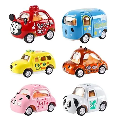 Produktbild: Hapavis Spielzeugautos Legierung Metall Fahrzeugmodell Druckguss Autos niedlich Cartoon Tiere Form Mini Rosa Spielzeugauto für Kinder Jungen Mädchen