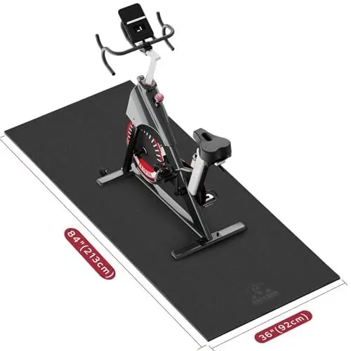 Produktbild: HAPBEAR Bodenschutzmatte Für Sportgeräte Fitnessgeräte - Hohe Dichte PVC, 213 x 92 cm x 6 mm Dicke, Bodenmatte Unter Laufband, Ellipsentrainer, Peloton Fahrradmatte