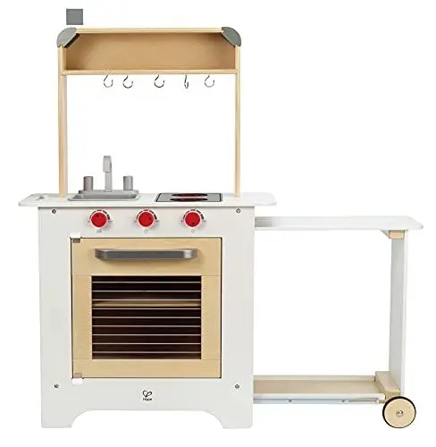 Produktbild: Hape All in One Küche Kinderküche Spielküche Kochen Holz Spielzeug Koch Tafel, E3126, Weiß, one size