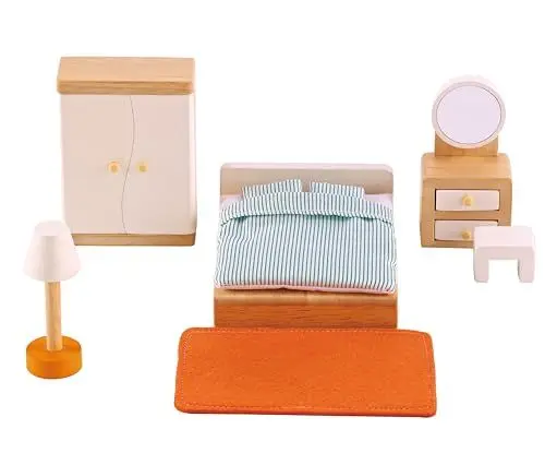 Produktbild: Hape Puppenhaus- Schlafzimmer, geeignet für alle vergleichbaren Puppenhäuser, geeignet ab 3 Jahren