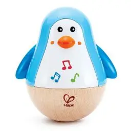 Produktbild: Hape Stehauf-Pinguin, Stehaufmännchen aus Holz, blau, Babyspielzeug ab 6 Monate, Motorikspielzeug aus Holz, 5'' x 2''