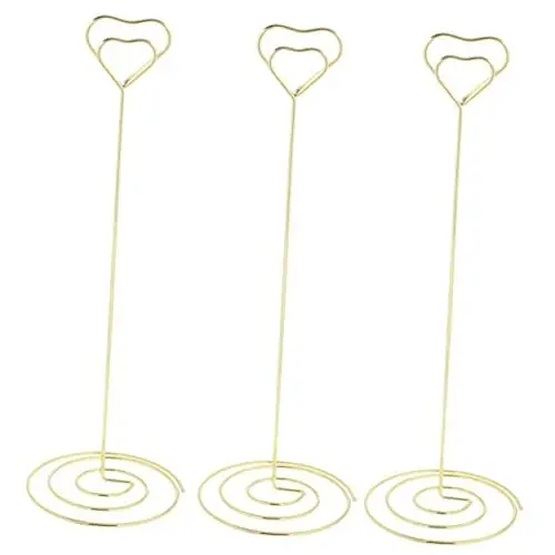 Produktbild: HAPINARY 10 stücke 22 cm Liebe Herz Form Memo Clip Ständer Metall Foto für Hochzeit Decor