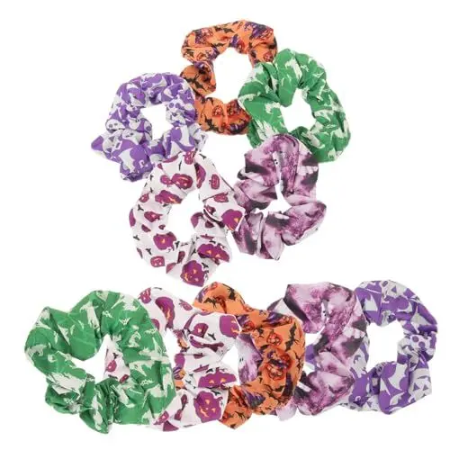 Produktbild: HAPINARY Halloween-kürbis-set Haargummis 10er-pack Elastisches Haarband Für Frauen Einzigartige Kürbis-designs Stilvoll Für Halloween-events