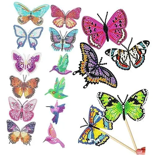 Produktbild: HAPINARY Gartenstecker-dekorationen Diamant 8 Stück Schmetterling 4 Stück Vogel Für Erwachsene