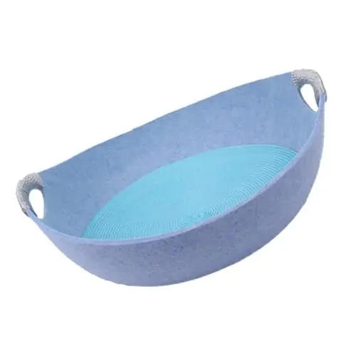 Produktbild: HAPINARY 1 Stück Katzen und Hunde Kühlbett aus Filz Rundes Design mit Abnehmbarem Kühlpad für Sommer Haustierbett Blau Zufällige Polsterfarbe Zufällige Farbe Zufällige Farbe
