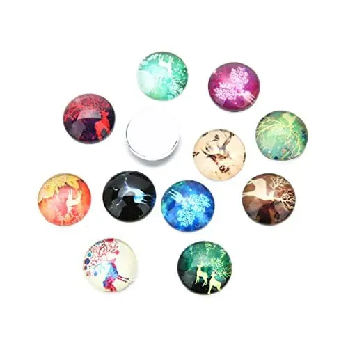 Produktbild: HAPINARY 20St Elch-Glasring Kieselsteine ​​zum Basteln Schmuck Dekorative Glassteine DIY Glasflicken Fliese edelsteine runder Cabochon Glas Flecken Diamant Kuchenform Zubehör