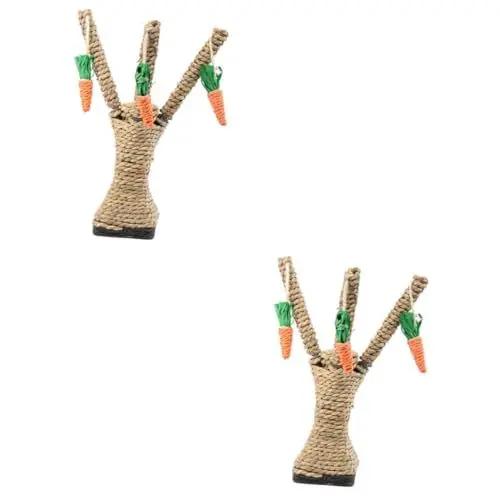 Produktbild: HAPINARY 2 Stücke Kratzbaum Mit Karotten Katzenpfosten Bettbaum Für Katzen 27x10cm Robustes Sicheres Haustier Klettergerüst