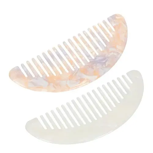 Produktbild: HAPINARY 2stücke Retro Mini Grobzinkige Kämme Aus Acetat Antistatischer Haarkamm Für Sanftes Entwirren Für Reisen Und Täglichen Gebrauch Passend Für Haartypen