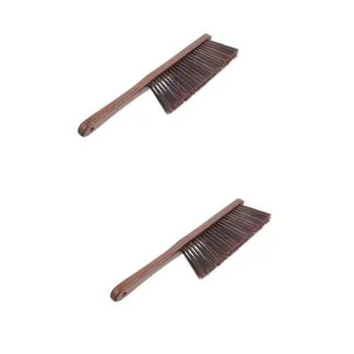 Produktbild: HAPINARY 2 STK Bettbürste Bürste mit Griff Reinigungsbürste Werkzeug Besenstiel heim Teppich bürste Teppiche Schlafsofa Reinigungswerkzeug Bett reinigungsbürste Holz Brown