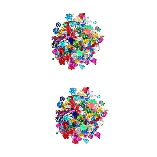 Produktbild: HAPINARY 2 Stück 30 Pailletten 30 G Beutel Bunte Glitzer-konfetti-pailletten Blumen-design Für Bastel-