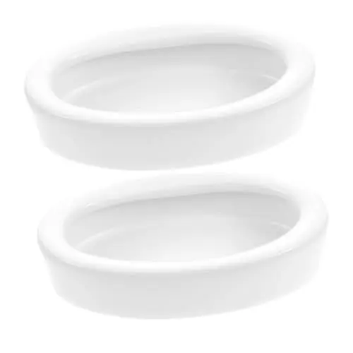Produktbild: HAPINARY 2st Futternapf Für Reptilien Mini Reptil Worm Teller Reptil- Fütterungsform Mini- Reptil- Feeder. Reptilienschüssel Für Lebensmittelwasser Wurmschale Bart Keramik Gecko Weiß