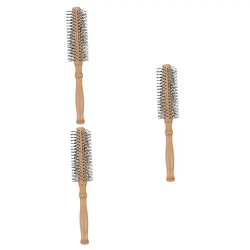 Produktbild: HAPINARY 3 Stück Runde Haarbürste Mit Holzgriff Haarbürste Styling-werkzeug Kopfhaut-massagekamm Für Einfaches Frisieren
