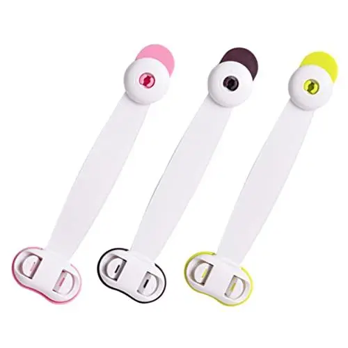 Produktbild: HAPINARY 3 Stück Anti Klemm Handschnalle Kinderschrankschloss Schrankgurtschloss Kindersicherheitsgurt Babys Sicherheitsschubladenschloss Proofing Zubehör Kindertürschlösser
