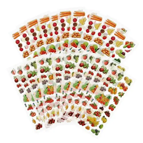 Produktbild: HAPINARY Groß Aufkleber Set 40 Blätter Von Schaum Aufkleber Kinder Handwerk Decor Pädagogisches Obst Gemüse