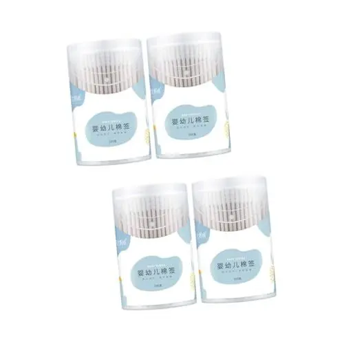 Produktbild: HAPINARY 4 Boxen 400 Stück Babytupfer Doppelkopf Wattestäbchen Ohrreinigungs Wattestäbchen Kosmetik Wattestäbchen Reinigung Wattestäbchen Babynase Hygienische Wattestäbchen Papierstäbchen