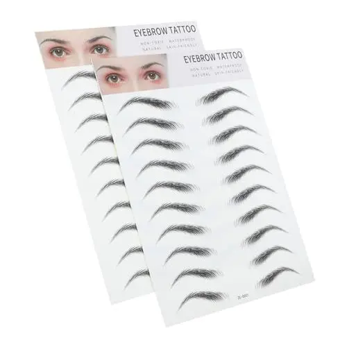 Produktbild: HAPINARY 4 Stück 3D-Aufkleber für Augenbrauen Augenbrauen-Wassertransfer-Tattoo Augenbrauen tätowieren brow tool augenbrauenschablone künstliche Augenbraue Nachahmung Augenbraue