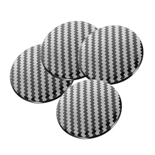 Produktbild: HAPINARY 4 Stücke Carbon Fiber Rad Hub Aufkleber Auto Felge Hub Caps Center Schwarz