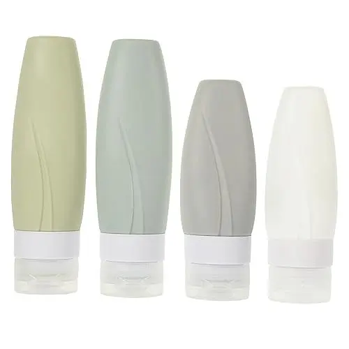 Produktbild: HAPINARY Silikonflaschen-set in Reisegröße 4-teilig Nachfüllbare Kulturflaschen Für Haarshampoos Und Spülungen Leicht Zu Reinigen 60 Ml/90 Ml