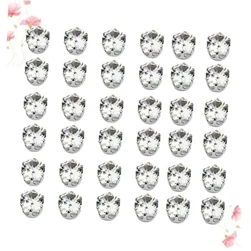 Produktbild: HAPINARY 50er-pack Runde 6-mm-zirkon-schmuckteile Strass-accessoire Basisperlen Für Damen-basteldekor