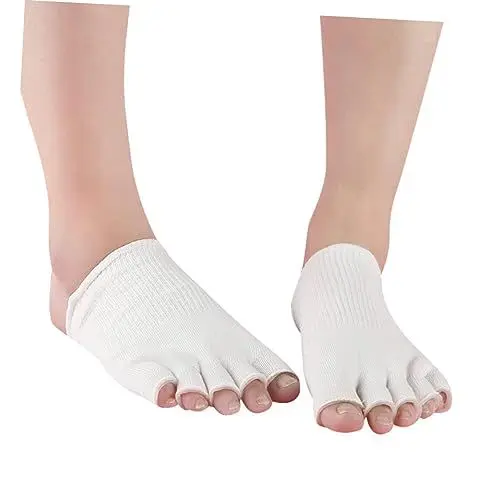 Produktbild: HAPINARY 5 Zehen Gel Feuchtigkeitssocken Für Damen Spa Socken Weiß 1 Paar Pflegesocken Für Weiche Füße Fußpflege Socken Gegen Trockene Haut