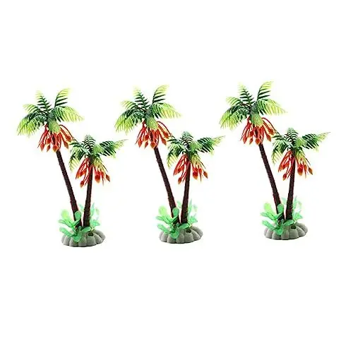 Produktbild: HAPINARY Aquarium Dekoration 6pcs Künstliche Kokospalmen Pflanzen Für Aquarium Ornamente Gewichtete Basis