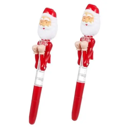 Produktbild: HAPINARY 6 Stk Boxstift Des Alten Mannes Weihnachtsstifte Tütenfüller Für Weihnachtsfeiern Weihnachts-leuchtstift Led-kugelschreiber Neuartige Cartoon-stifte Stift Aufleuchten Plastik Rot