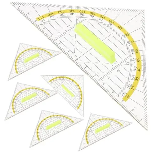 Produktbild: HAPINARY 6 Teiliges Holzlineal Geo Dreieck Pp Kunststofflineal Messlineale