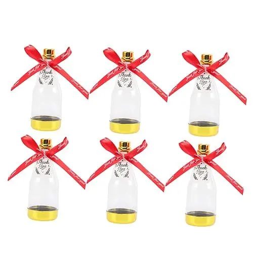 Produktbild: HAPINARY 6st Sektflasche Zuckerdose Flaschenbehälter Süßigkeitengläser Für Partys Mini-flaschen Lose Plastikflasche Seidentuch Hochzeit Kleine Süßigkeitenschachtel