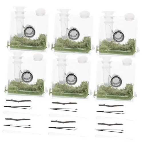 Produktbild: HAPINARY 8 Sätze Springspinnen-Zuchtbox Käfig Gehege für Stabheuschrecken Mikrolebensraum Gehege für Reptilien entlüften Spinnen Box spinnenbox Reptilienhalter Schneckenbehälter aus Acryl