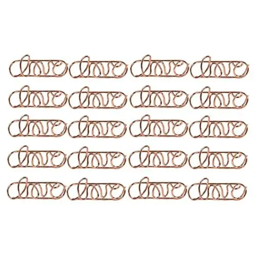 Produktbild: HAPINARY Clips 20st Große Binderclips Papierclips Lieben Es Papierclips Gold. Goldpapierklemmen Medium Binder Clips. Große Goldpapierclips Spaßpapierklemmen Karikatur Roségold