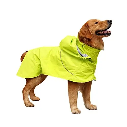 Produktbild: HAPINARY Regenmantel Für Hunde Mit Kapuze Nylon Regenbekleidung Mit Hohem Kragen Hunderegenmantel Heimtierbedarf Für Nasses Wetter