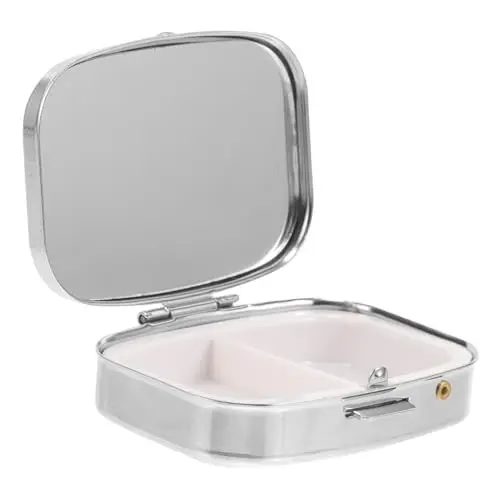 Produktbild: HAPINARY Tragbare Pillendose Taschen-apotheken-pillendose Tragbarer Pillenspender Pillenetui Mit Fächern Kleine Pillendose Kaugummibehälter Medizinplaner Süße Fischöl Metall Reisen Mini
