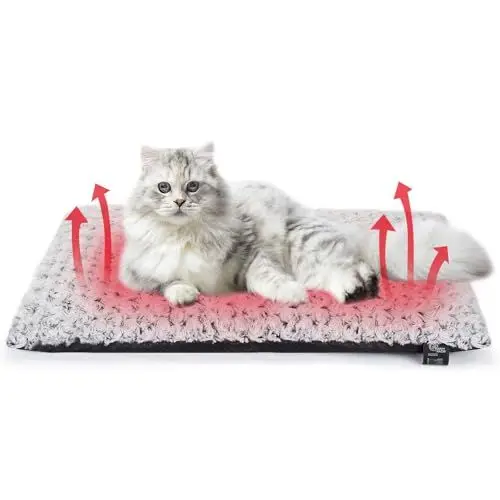 Produktbild: HAPPY HACHI Selbstheizende Katzendecke, Heizdecke für Katzen, Wärmedecke Katze, Waschbar Haustier Wärmekissen, Geräuschlos, Ohne Strom Selbstheizende Decke Katzen, 60 * 45CM