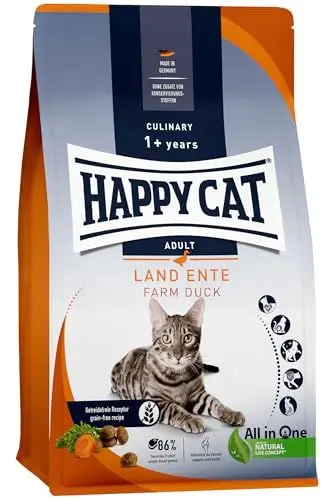 Produktbild: Happy Cat 70566 - Culinary Adult Land Ente - Katzen-Trockenfutter für ausgewachsene Katzen und Kater - 1,3 kg Inhalt